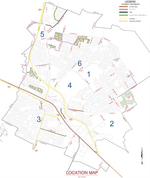 Map of Pavement Project Targeted Areas