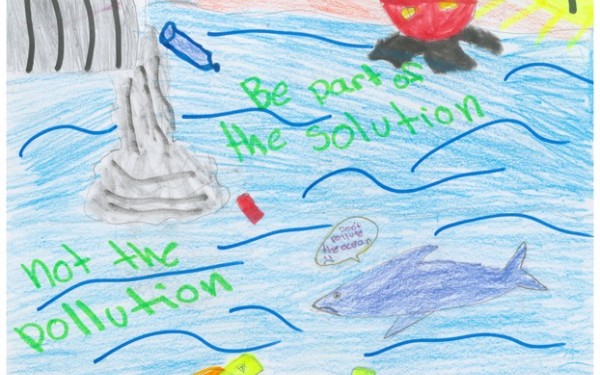 5th Grade Art Contest Winner, Be Part of the Solution NOT the Pollution by Maya 