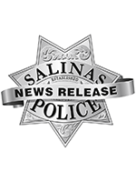 Salinas Police badge with news release banner